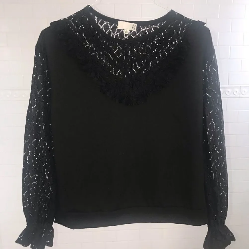 Anthropologie RO & DE lace black blouse
